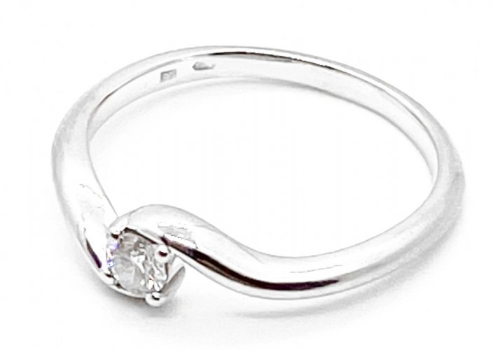 Zlatý prsten s Diamantem 1,93 g 14 Kt, 0,127 Ct