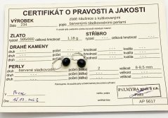 Zlaté náušnice s Perlou 2,66 g 14 Kt