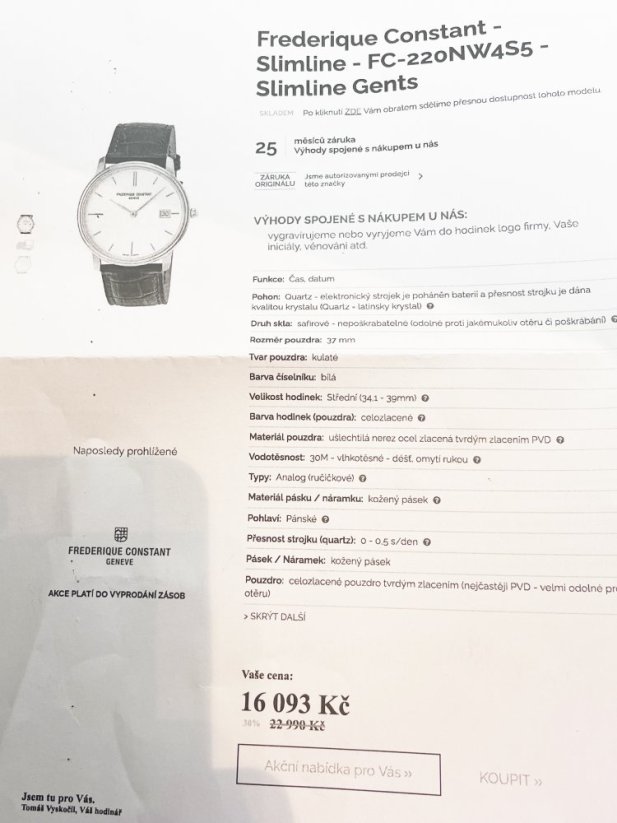 Hodinky Frederique Constant FC 220NW4S5 Slimline G