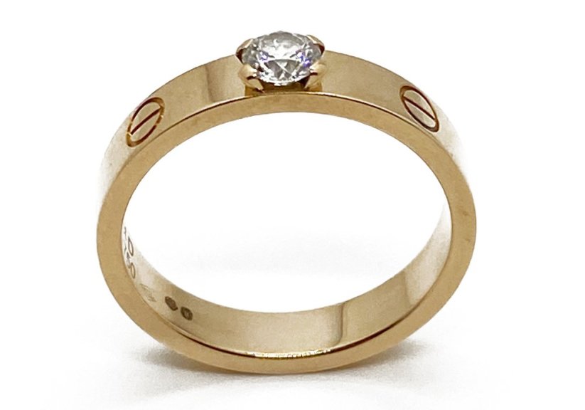 Zlatý prsten Cartier s Diamantem 0,23 ct