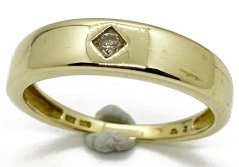 Zlatý prsten s Diamantem 2,98 g 14 Kt