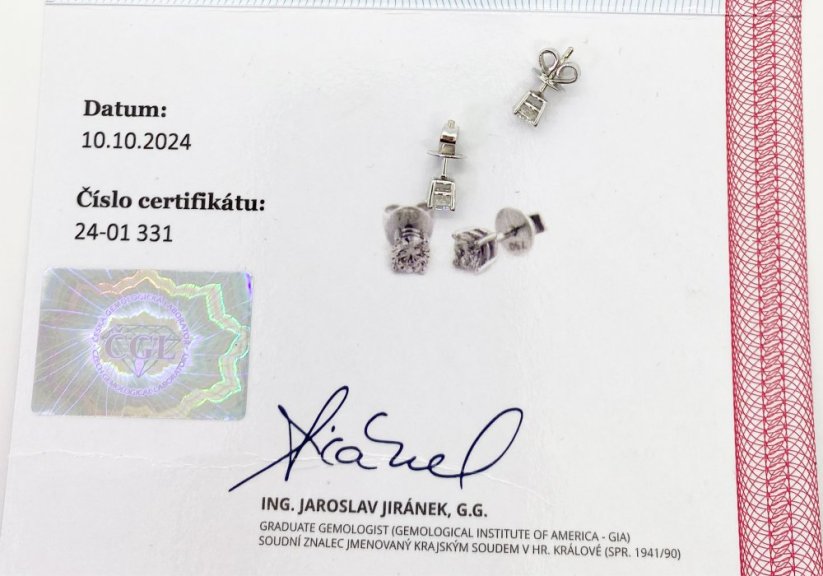 Zlaté náušnice s Diamanty 0,67 Ct, 18 Kt