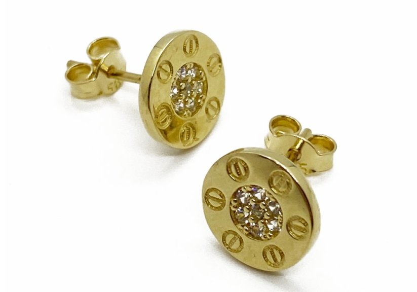 Zlaté náušnice 1,43 g 14 Kt