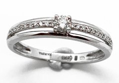 Zlatý prsten s Diamanty 1,81 g 14 Kt