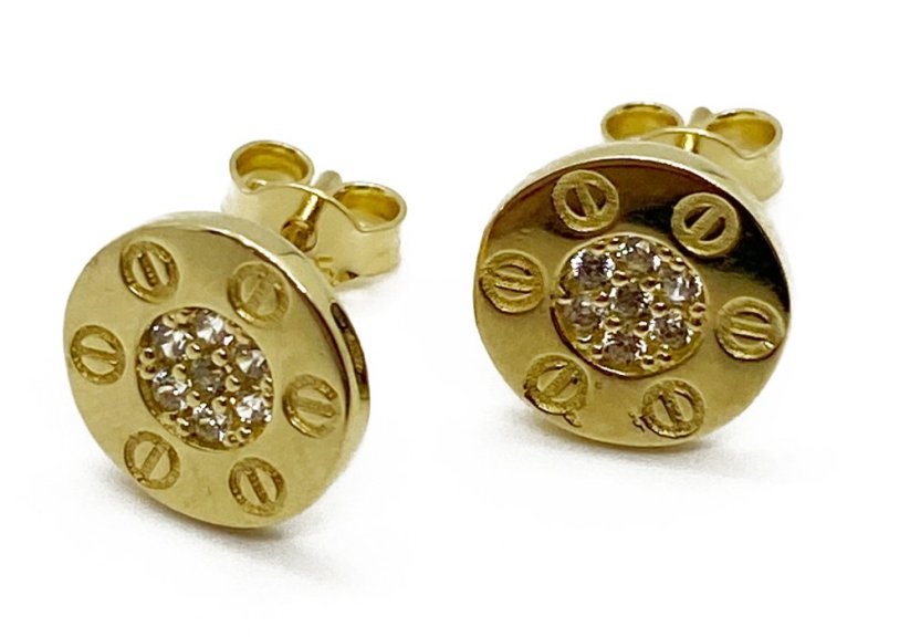 Zlaté náušnice 1,43 g 14 Kt