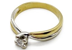 Zlatý prsten s Diamantem 3,46 g 18 Kt