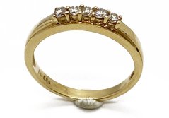 Zlatý prsten s Diamanty 2,25 g 14 Kt