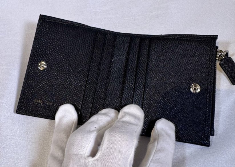 Prada Enamel Triangle Logo Wallet