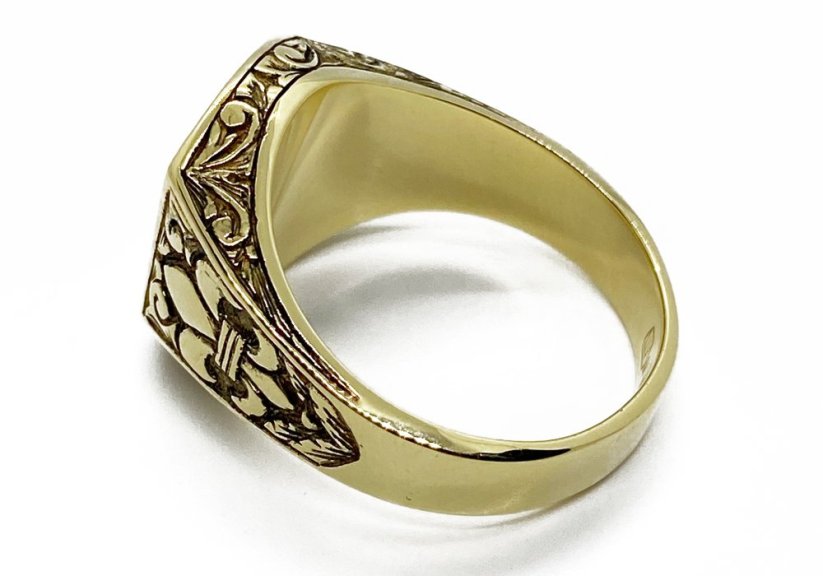 Zlatý prsten pánský 9,53 g 14 Kt