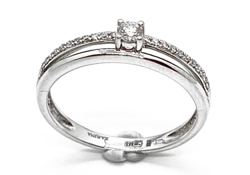 Zlatý prsten s Diamanty 1,81 g 14 Kt