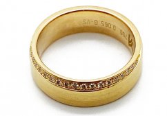 Zlatý prsten s Diamanty 6,20 g 18 Kt