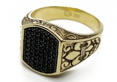 Zlatý prsten pánský 9,53 g 14 Kt