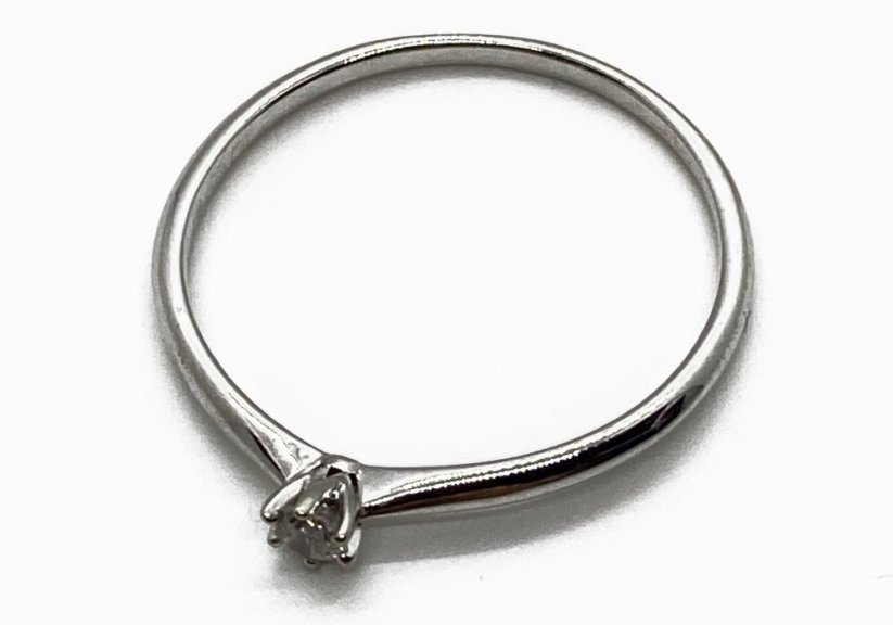 Zlatý prsten s Diamantem Alo 1,22 g 14 Kt