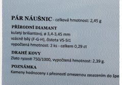 Zlaté náušnice s Diamanty 0,29 ct 18 KT