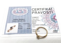Zlatý prsten s Diamantem Alo 0,24 ct