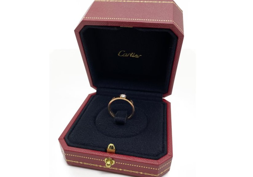 Zlatý prsten Cartier s Diamantem 0,23 ct