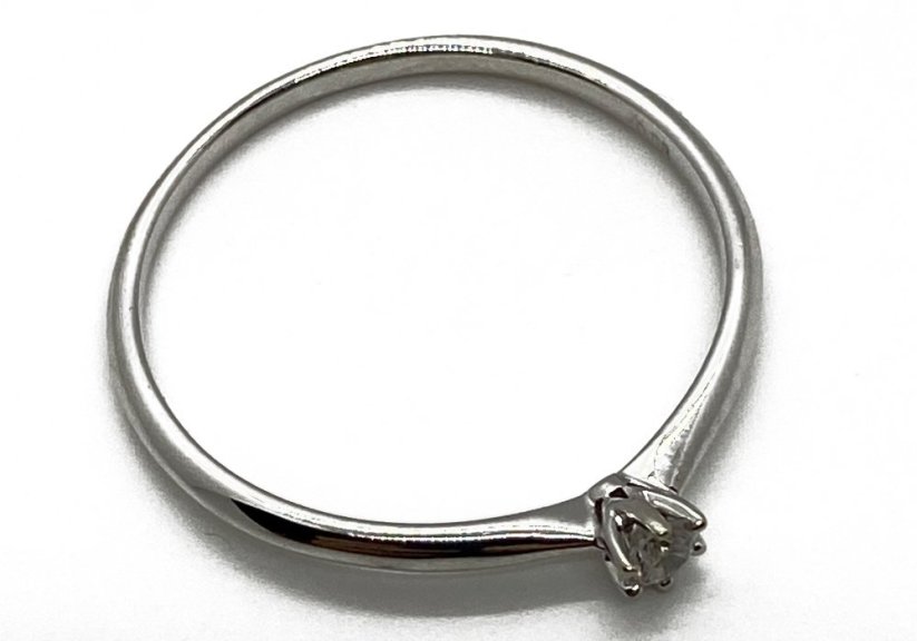 Zlatý prsten s Diamantem Alo 1,22 g 14 Kt