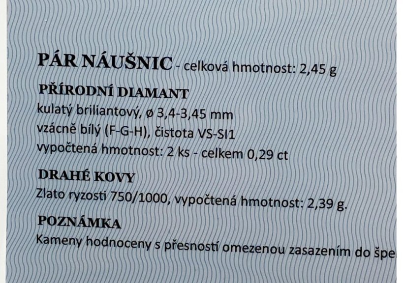 Zlaté náušnice s Diamanty 0,29 ct 18 KT