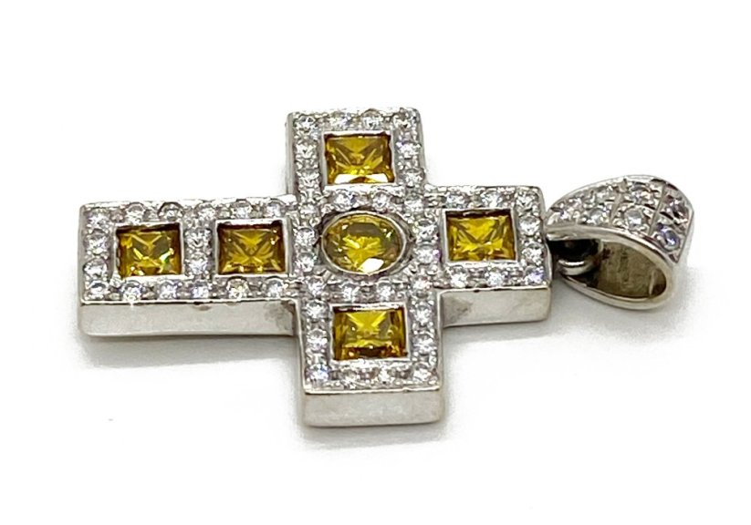 Zlatý kříž s Diamanty 1,83 ct. 18 Kt 7,79 g