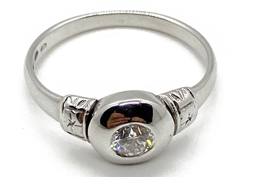 Zlatý prsten s Diamantem 0,25 Ct