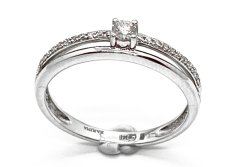 Zlatý prsten s Diamanty 1,81 g 14 Kt