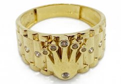 Zlatý prsten pánský 5,56 g 14 Kt