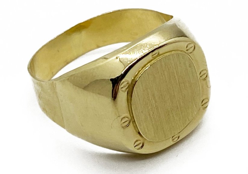 Zlatý prsten pánský 6,53 g 14 Kt