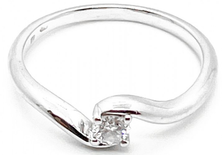 Zlatý prsten s Diamantem 1,93 g 14 Kt, 0,127 Ct