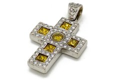 Zlatý kříž s Diamanty 1,83 ct. 18 Kt 7,79 g