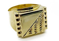 Zlatý prsten pánský 6,42 g 14 Kt