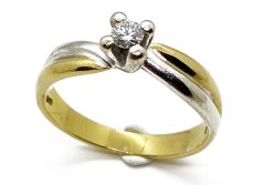 Zlatý prsten s Diamantem 3,46 g 18 Kt
