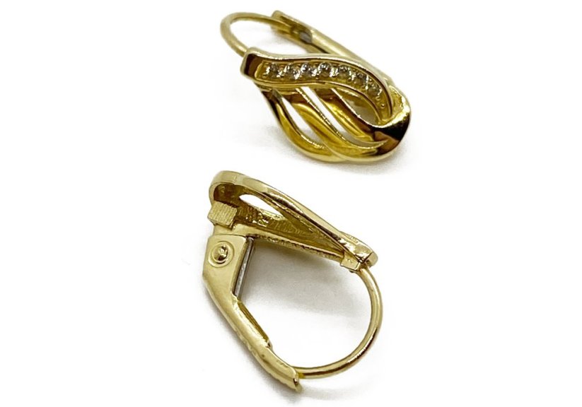 Zlaté náušnice 1,93 g 14 Kt