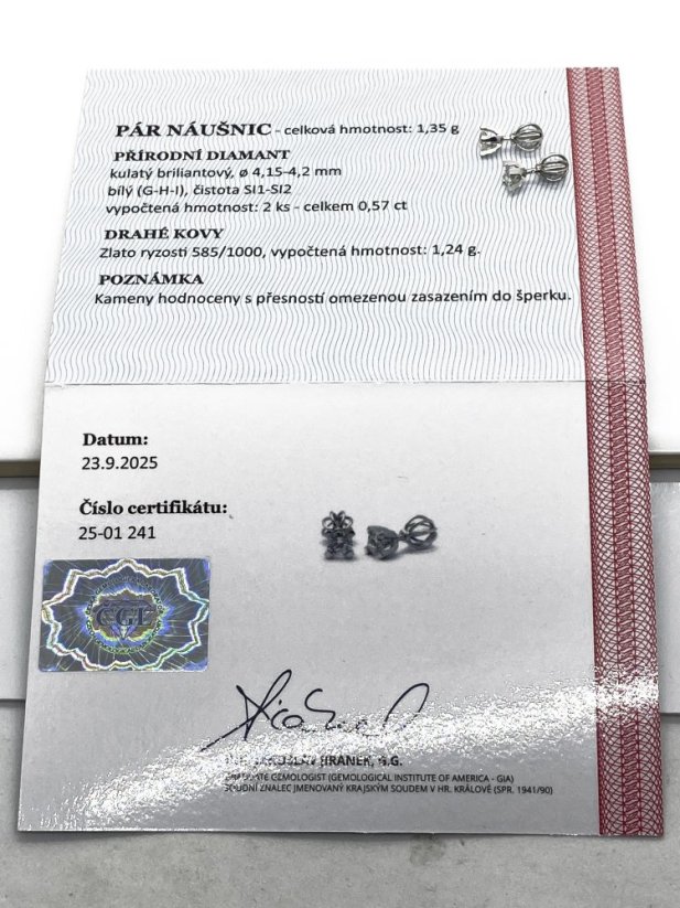 Zlaté náušnice s Diamanty 0,57 ct