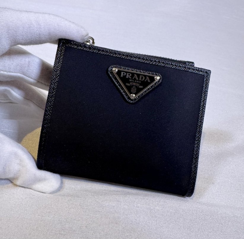 Prada Enamel Triangle Logo Wallet