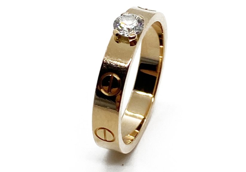 Zlatý prsten Cartier s Diamantem 0,23 ct
