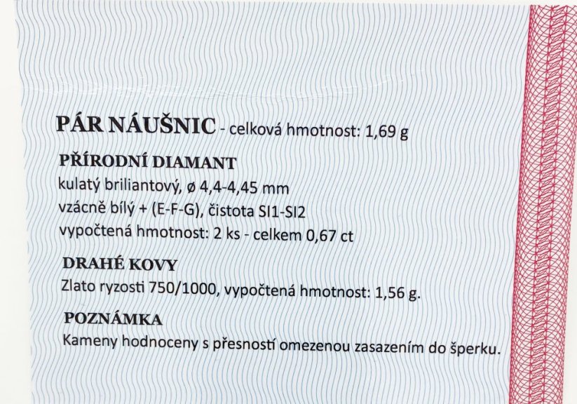 Zlaté náušnice s Diamanty 0,67 Ct, 18 Kt