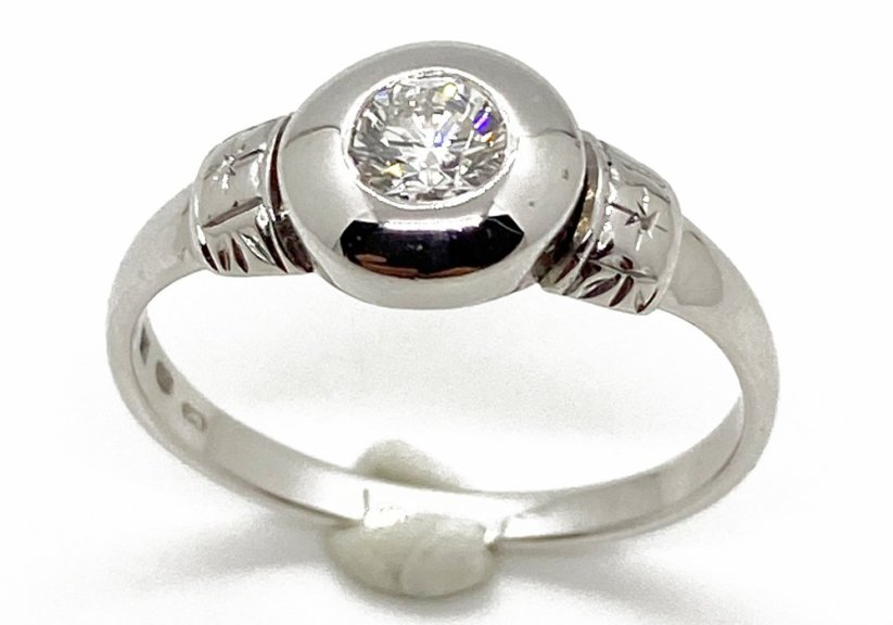 Zlatý prsten s Diamantem 0,25 Ct