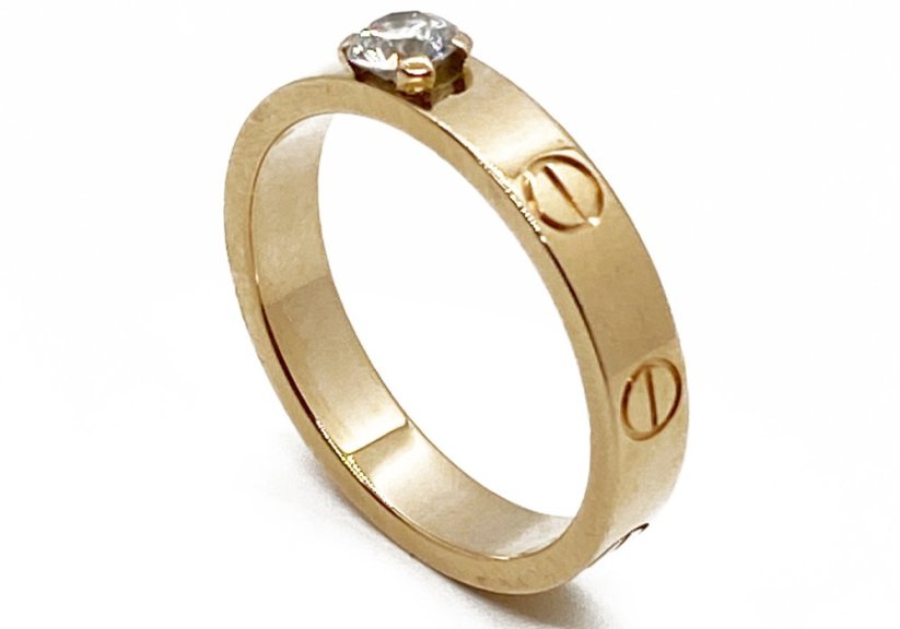 Zlatý prsten Cartier s Diamantem 0,23 ct