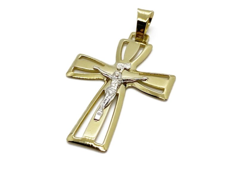 Zlatý přívěsek Kříž 2,29 g 14 Kt