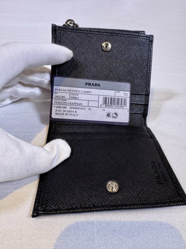 Prada Enamel Triangle Logo Wallet