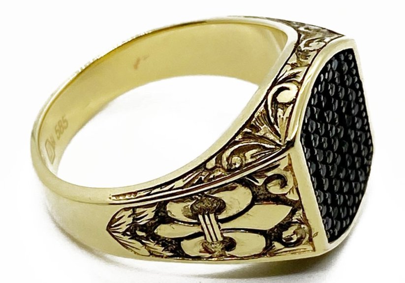 Zlatý prsten pánský 9,53 g 14 Kt