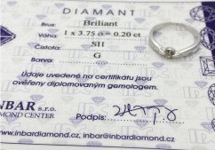 Zlatý prsten 2,22 g 14 Kt s Diamantem 0,20 ct
