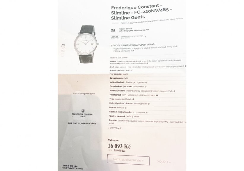 Hodinky Frederique Constant FC 220NW4S5 Slimline G