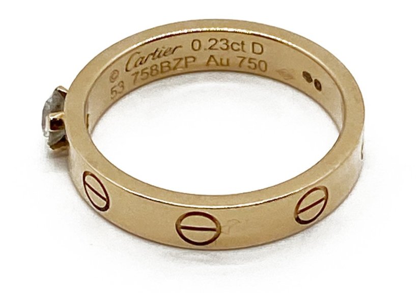 Zlatý prsten Cartier s Diamantem 0,23 ct